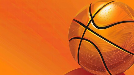 Basketball: Orange basketball with black lines