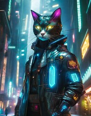 サイバーパンク世界に生きる猫な刑事