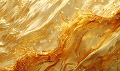  abstract glossy gold background with a fluid, Generate AI