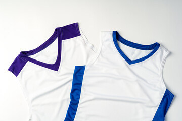 Basketball uniform on white background top view