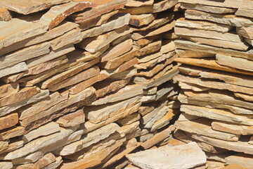 trade in natural stone in the open air, stone in stacks and heaps, stone for landscaping for sale 2