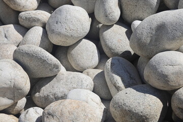 trade in natural stone in the open air, stone in stacks and heaps, stone for landscaping for sale 2