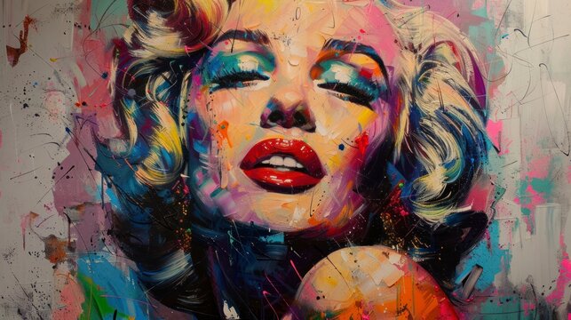 Iconic celebrity portrait in a modern art style