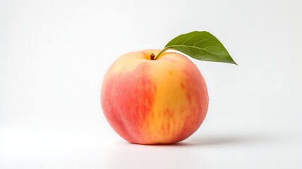 Peach fruit on white background