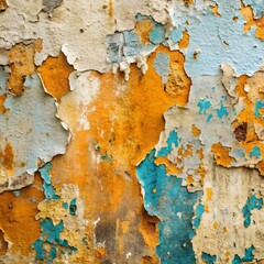close up of a weathered grungy rustic wall with pa