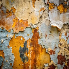 close up of a weathered grungy rustic wall with pa