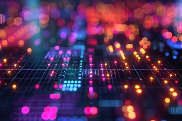 Fototapeta premium Cryptocurrency trading platform, glowing graphs, futuristic design, vibrant colors, high resolution,