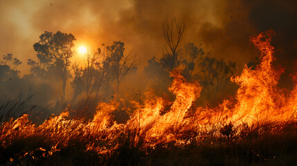 Australia bushfires The fire is fueled by wind, generative Ai