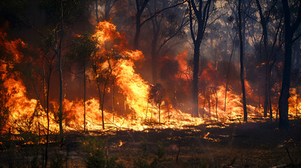 Australia bushfires The fire is fueled by wind, generative Ai