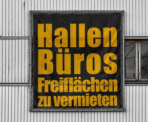 Hallen B&uuml;ros Freifl&auml;chen Vermietung Werbebanner