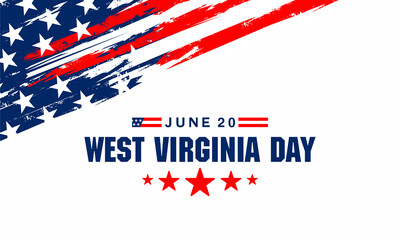 Happy West Virginia Day USA map banner. west Virginia day concept