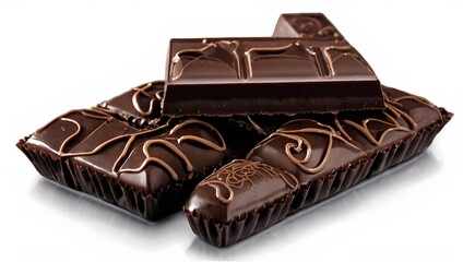 chocolate bar on white background