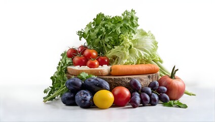fresh vegetables on a white background