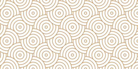 Overlapping Pattern Minimal diamond geometric waves spiral and abstract circle wave line. brown and yellow color seamless tile stripe geometric create retro square line backdrop pattern background.