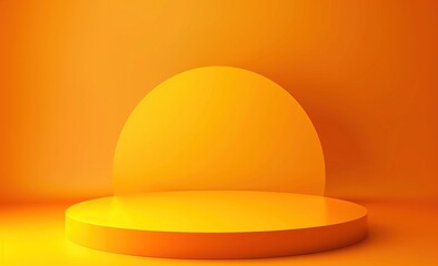 Bright yellow background vector illustration with empty space for product display