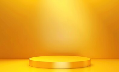 Bright yellow background vector illustration with empty space for product display
