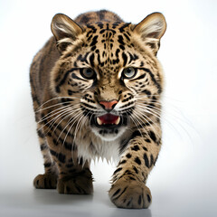 Fototapeta premium Beautiful portrait of a tiger on a white background. Studio shot.