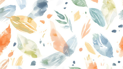 Obraz premium Abstract watercolor leaves. Delicate floral seamless pattern. Hand drawn.