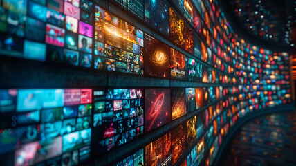 Digital content concept. Video streaming social networking service,generative ai