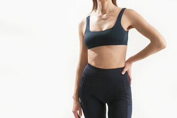 Fototapeta premium Studio shot of woman's torso isolated on white background 