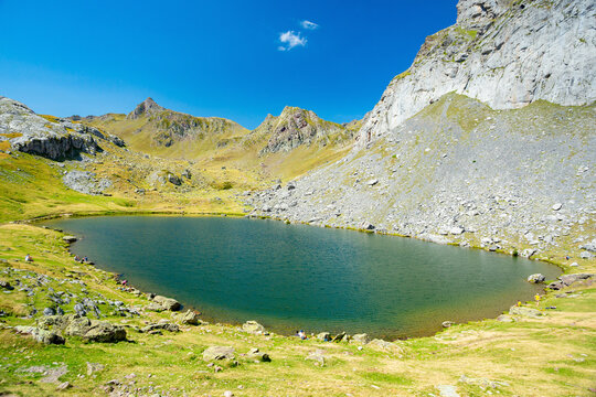 Pyrenees mountain. Lake Ayous Casterau, France	