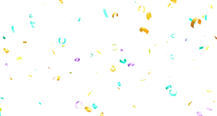 3d render of colorful confetti flying.