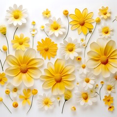 Fototapeta premium Yellow flowers isolated on a white background