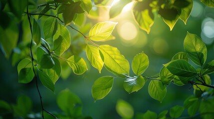 Warm afternoon sunlight filtering through a canopy of green leaves