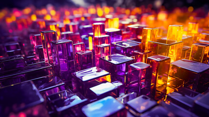 光とキューブをモチーフにした空間イメージ