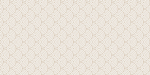 Overlapping Pattern Minimal diamond geometric waves spiral and abstract circle wave line. brown color seamless tile stripe geometric create retro square line backdrop pattern white background.