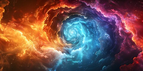 Cosmic Explosion of Colorful Spiraling Energy Waves in the Interstellar Void