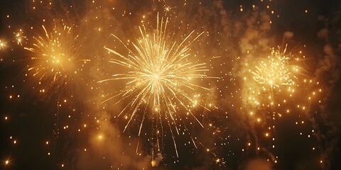 Fototapeta premium A breathtaking golden fireworks display symbolizing prosperity and joy for the new year