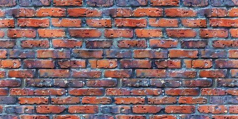 Red brick wall texture background, brick wall pattern, banner, copy space, old red brick wall