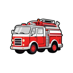 fire truck cartoon illustration