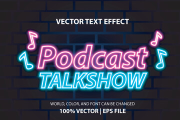 text effect podcast night neon glow effect