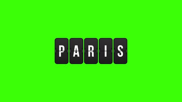 Paris flip board green screen video