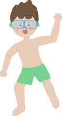 수영 하는 물속 어린이