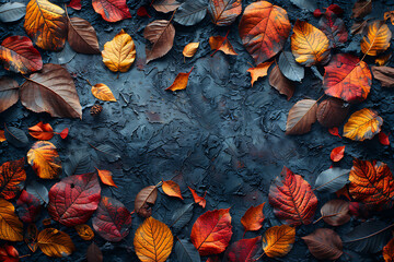 Autumn Leaves Drift Over Empty Canvas