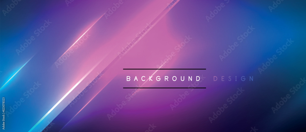 Poster glowing neon lines on a dark blue and purple background provide a visually striking contrast, creati