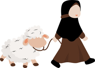 Happy Kid with sheep