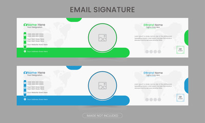 Corporate, Modern and Professional Elegant Corporate Email Signature Template; Email Footer and Personal Social Media Cover Template.
