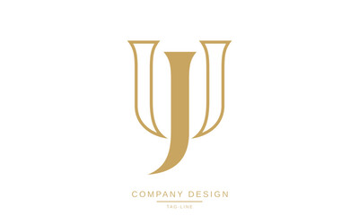 UJ, JU Abstract Letters Logo Monogram Design Font Icon Vector Symbol