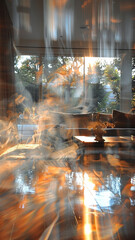 home inside, blury filter, motion blur,generative ai