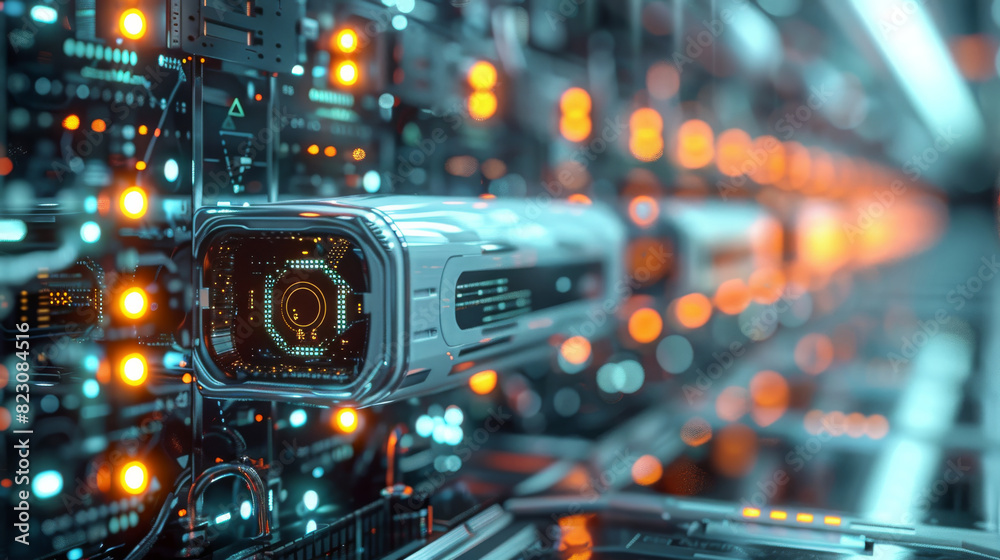 Poster a highly advanced server pictured as a portable wearable token, digital technology, information, res