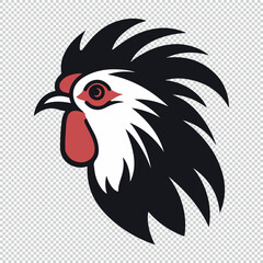 Chicken logo art design, vector illustration on transparent background