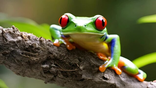 Red-eyed Tree Frog, Agalychnis callidryas, animal with big red eyes, in the nature habitat
