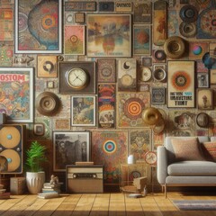 A Touch of the Past: Retro Wallpaper Enhancing Room Walls