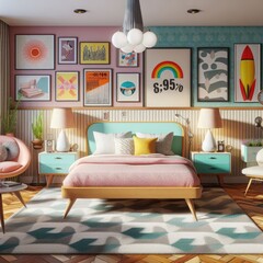 Sleeping in Memories: Alluring Retro-Themed Bedroom Design