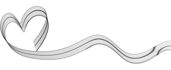 Heart. Abstract love symbol. Continuous line art drawing illustration.