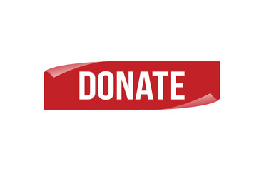 Red banner Donate on white background.